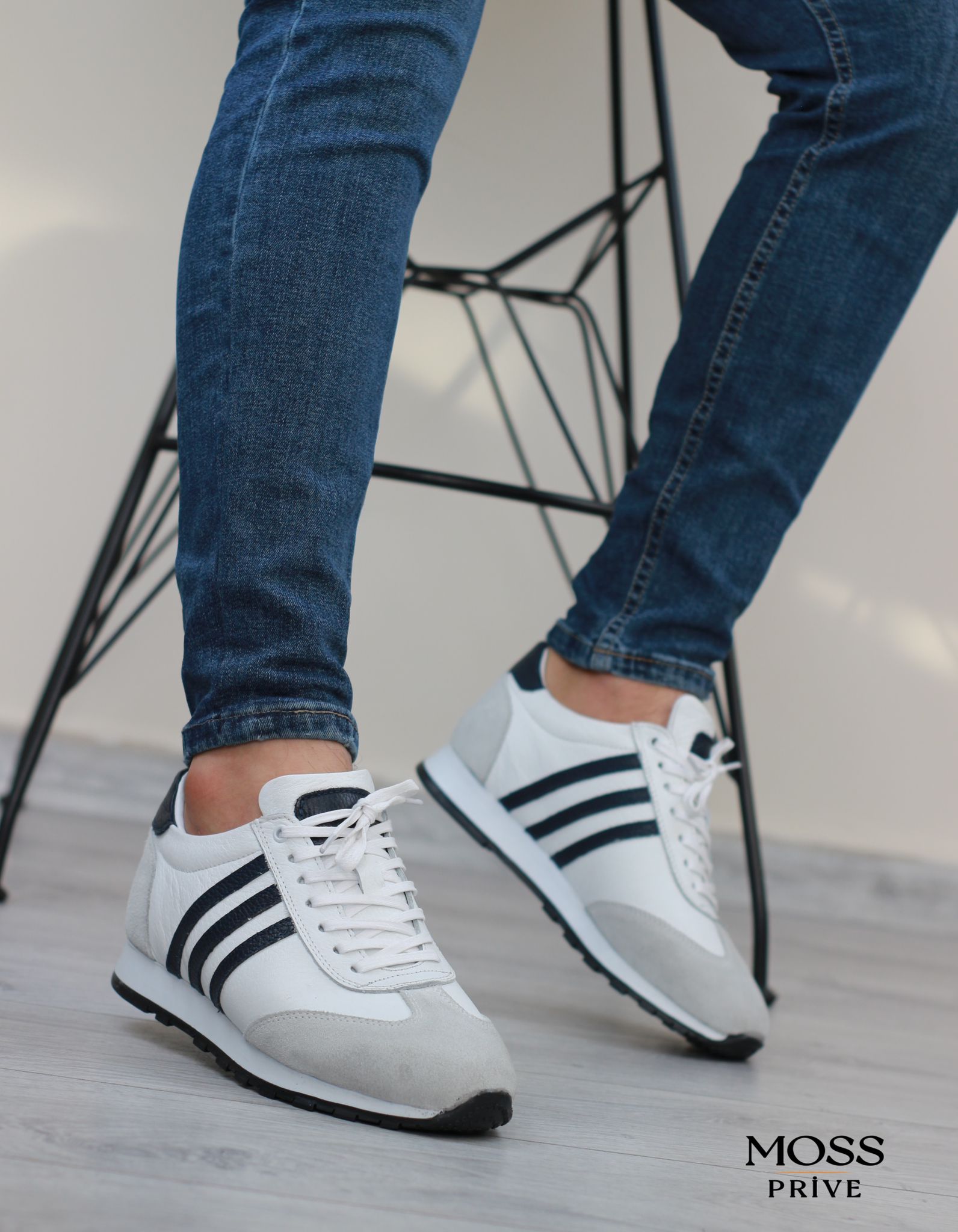 BEYAZ DERİ ERKEK SPOR AYAKKABI