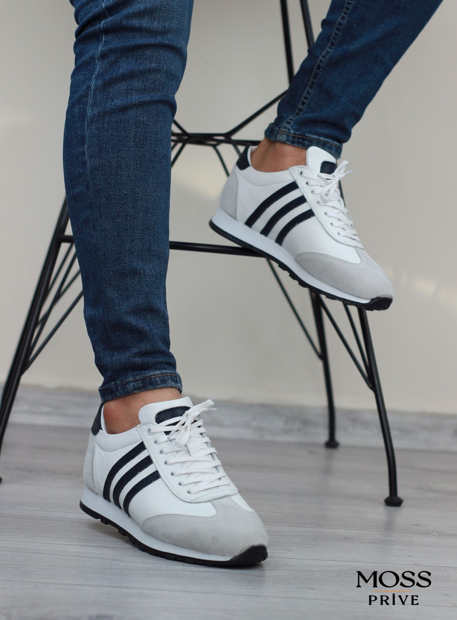 BEYAZ DERİ ERKEK SPOR AYAKKABI