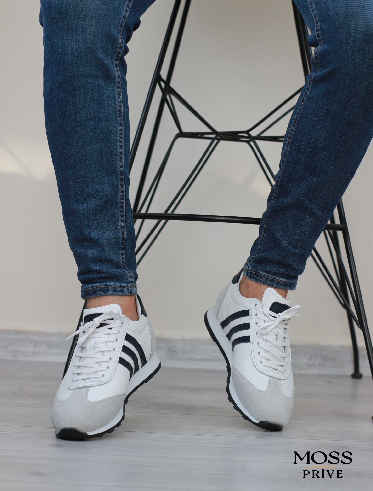 BEYAZ DERİ ERKEK SPOR AYAKKABI