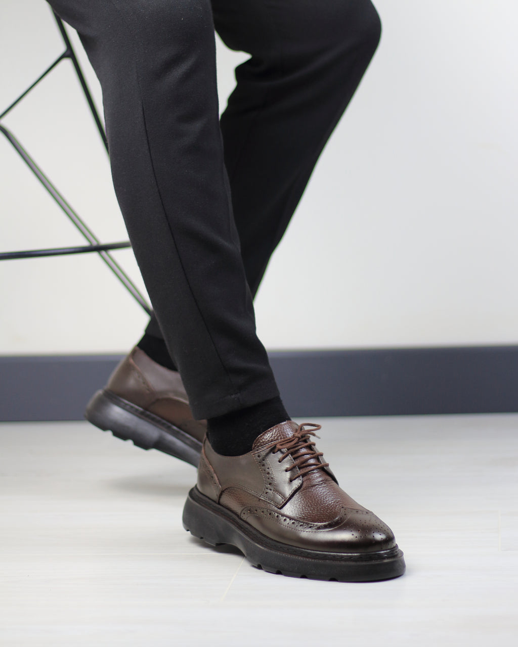 KAHVERENGİ DERİ ERKEK KLASİK AYAKKABI