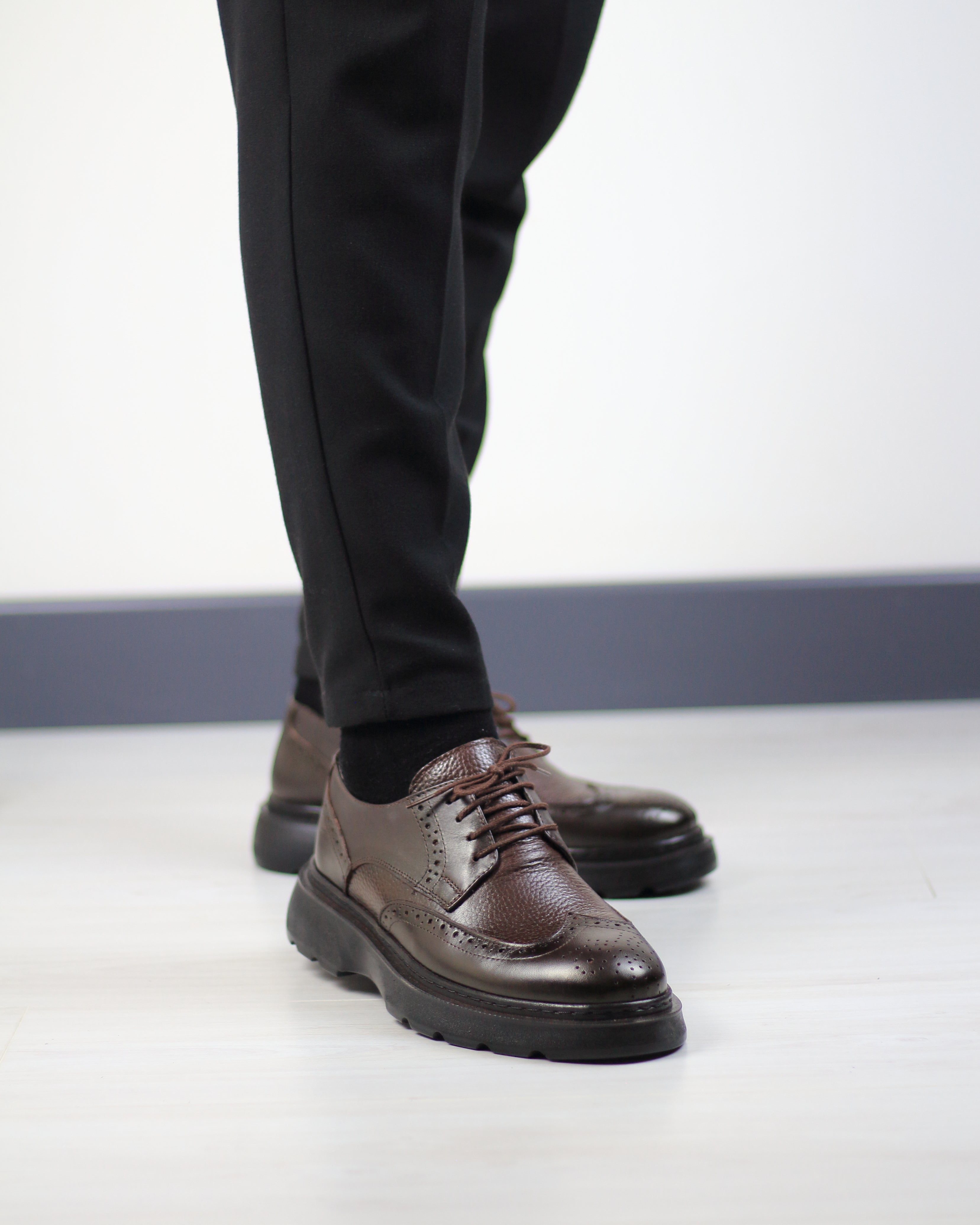 KAHVERENGİ DERİ ERKEK KLASİK AYAKKABI