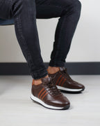 KAHVERENGİ DERİ ERKEK SPOR AYAKKABI