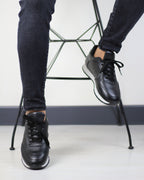 SİYAH DERİ ERKEK SPOR AYAKKABI