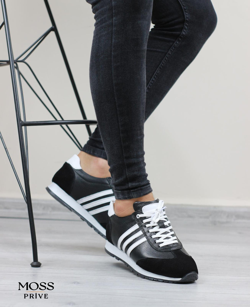 SİYAH DERİ ERKEK SPOR AYAKKABI