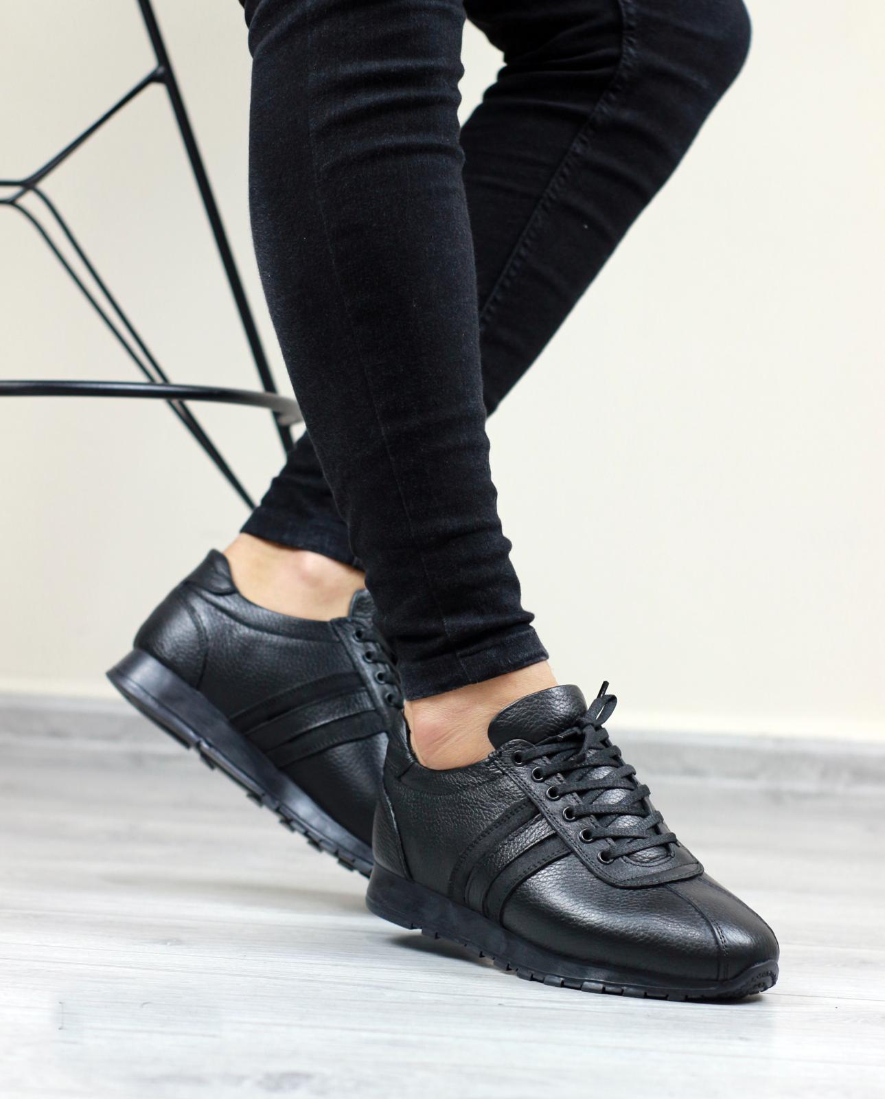 SİYAH DERİ ERKEK SPOR AYAKKABI